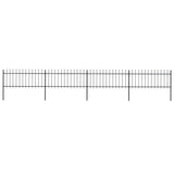 Vidaxl Garden Fence con Spears Top 6.8x0,8 m in acciaio nero