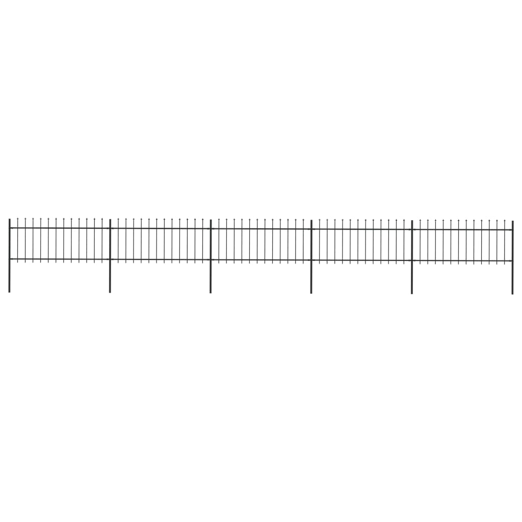 Vidaxl Garden Fence avec Spears Top 8,5x0,8 m en acier noir