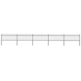 Vidaxl Garden Fence avec Spears Top 8,5x0,8 m en acier noir