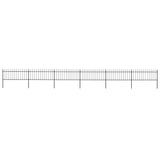 Vidaxl garden fence with spears top 10.2x0.8 m steel black