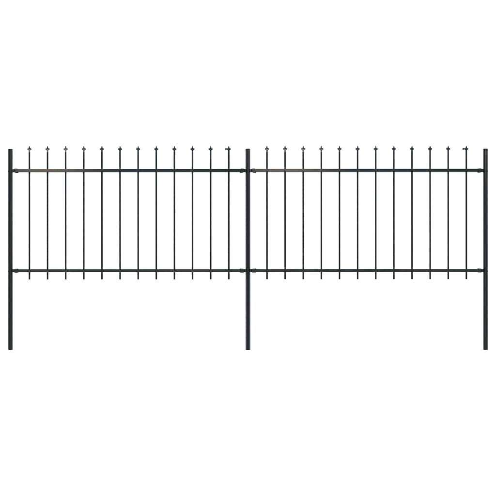 Vidaxl Garden Fence avec Spears supérieur 3,4x1 m en acier noir