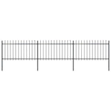 Vidaxl garden fence with spears top 5.1x1 m steel black