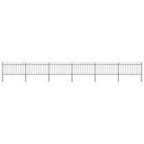 Vidaxl garden fence with spears top 10.2x1 m steel black