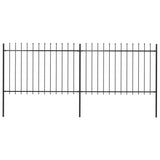 Vidaxl Garden Fence With Spears Top 3.4x1.2 M stål svart