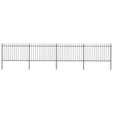 Vidaxl Garden Fence With Spears Top 6,8x1,2 M stål svart