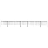 Vidaxl Garden Fence avec Spears Top 11.9x1,2 m en acier noir