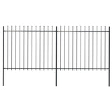 Vidaxl Garden Fence With Spears Top 3.4x1.5 m de acero negro