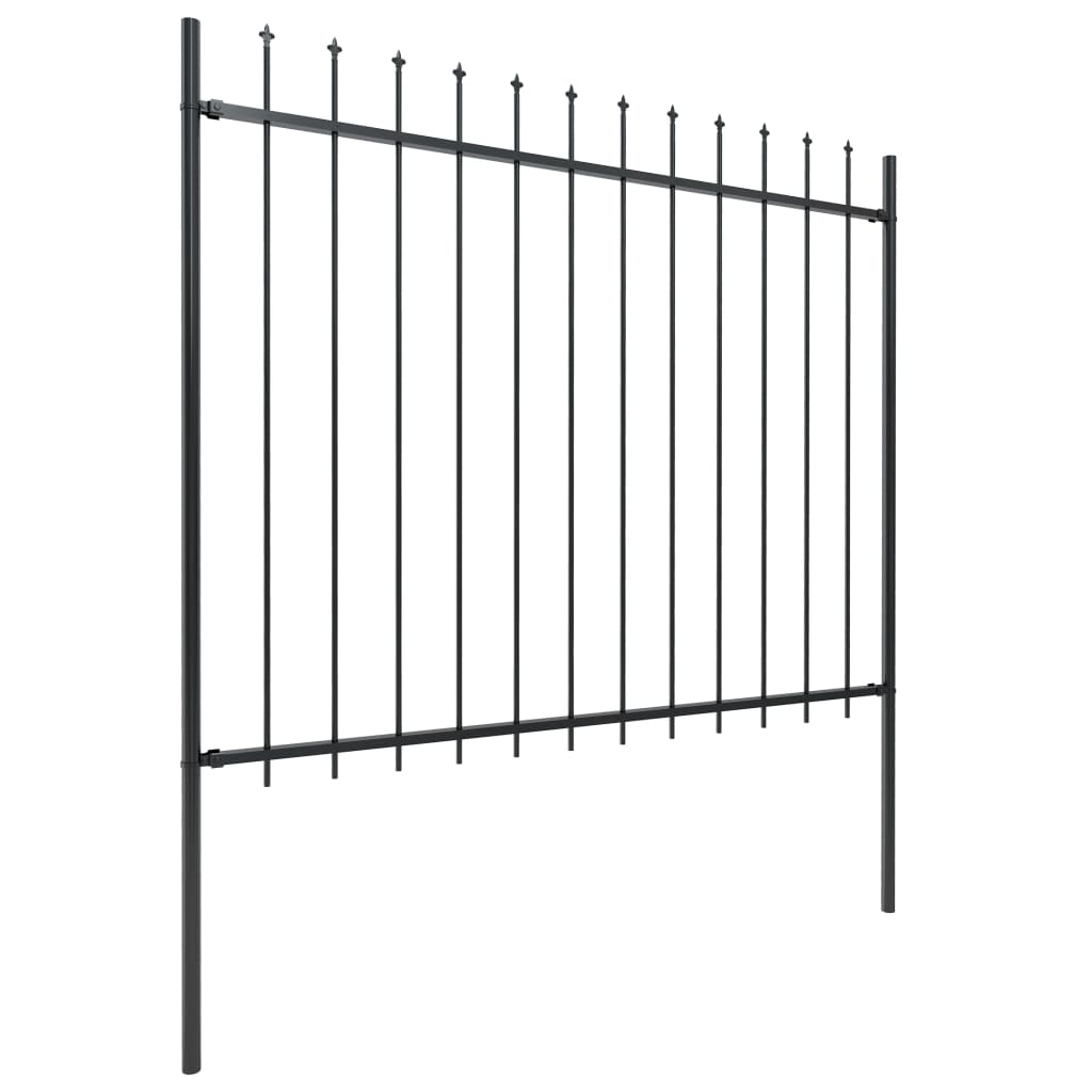 Vidaxl Garden Fence avec Spears Top 3,4x1,5 m en acier noir