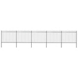 Vidaxl Garden Fence With Spears Top 8.5x1.5 M stål svart