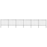 Vidaxl Garden Fence With Spears Topp 10.2x1.5 M stål svart