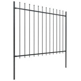 Vidaxl Garden Fence avec Spears Top 10.2x1,5 m en acier noir