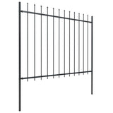 Vidaxl garden fence with spears top 11.9x1.5 m steel black