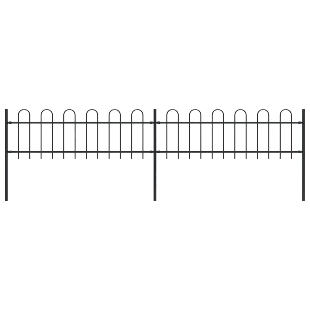 Vidaxl Garden Fence con top rotondo da 3,4x0,6 m in acciaio nero