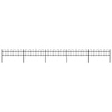 Vidaxl Garden Fence con top redonda 8.5x0.6 m de acero negro