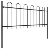 Vidaxl Garden Fence con top rotondo da 3,4x0,8 m in acciaio nero