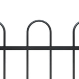 Vidaxl Garden Fence con top rotondo da 3,4x0,8 m in acciaio nero