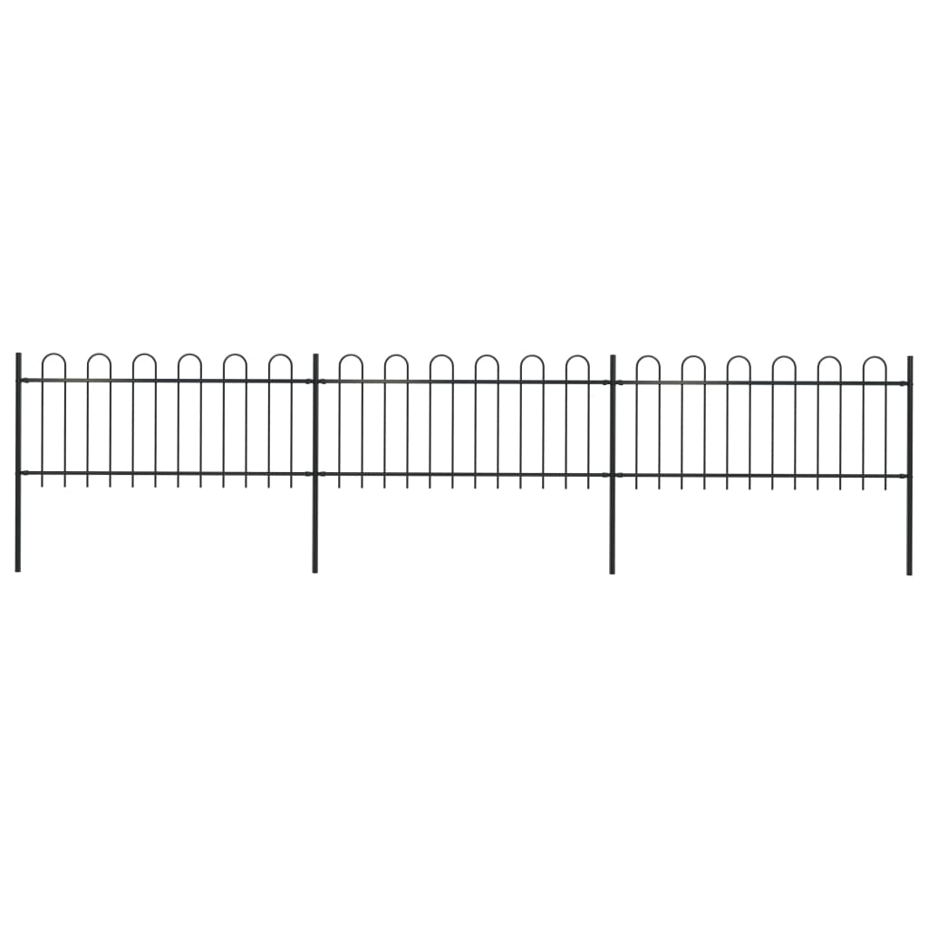 VIDAXL GARDING plot s kulatou Top 5,1x0,8 M Steel Black