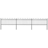 Vidaxl Garden Fence con top rotondo 5,1x0,8 m in acciaio nero