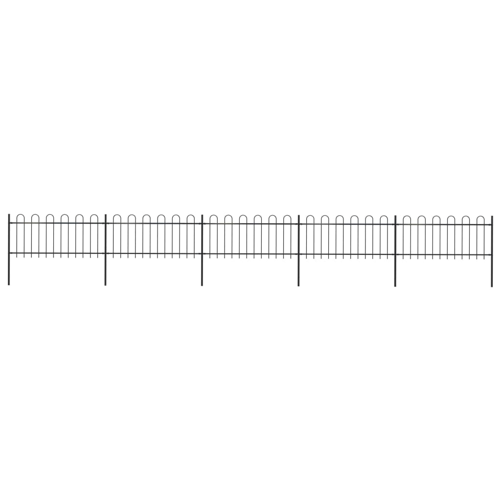 Vidaxl Garden Fence con top redonda 8.5x0.8 m de acero negro