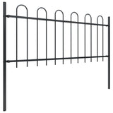 Vidaxl Garden Fence con top redonda 8.5x0.8 m de acero negro