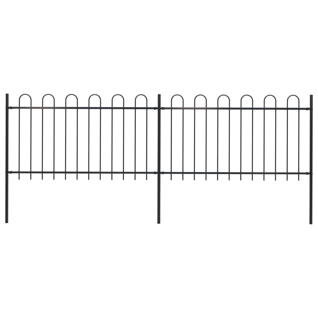 Vidaxl Garden Fence con top rotondo 3,4x1 m in acciaio nero