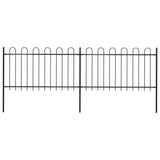 Vidaxl Garden Fence con top rotondo 3,4x1 m in acciaio nero