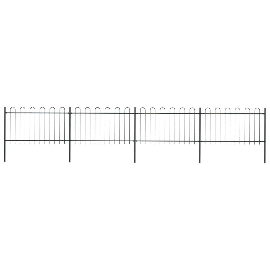 Vidaxl Garden Fence con top rotondo 6,8x1 m in acciaio nero