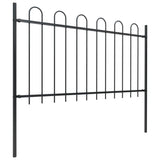 Vidaxl Garden Fence con top rotondo da 8,5x1 m in acciaio nero