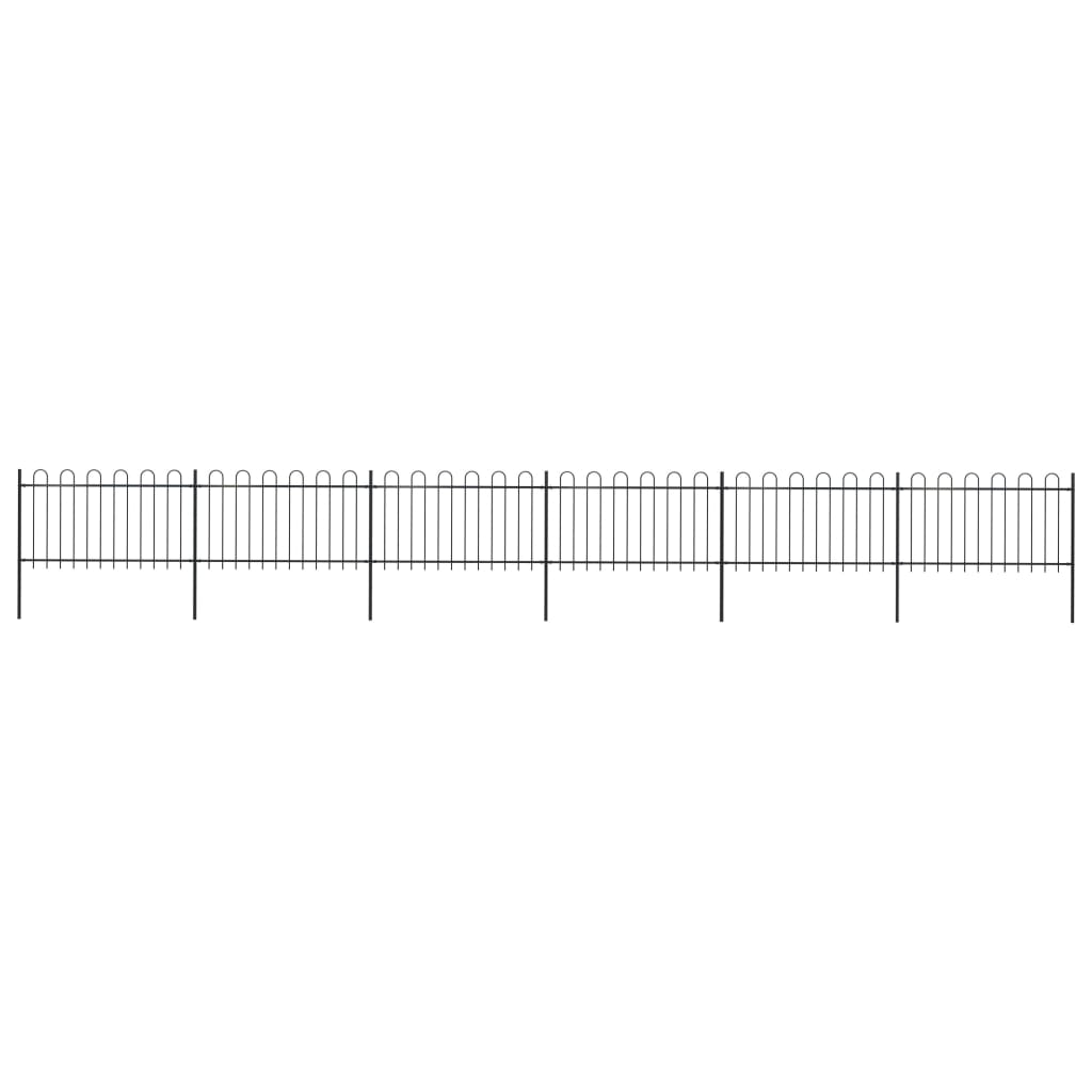 Vidaxl Garden Fence con negros de acero redondo de 10.2x1 m