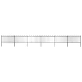 Vidaxl Garden Fence avec un haut rond 10,2x1 m en acier noir