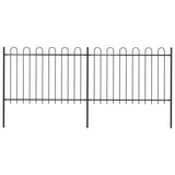 Vidaxl Garden Fence con top rotondo 3,4x1,2 m in acciaio nero