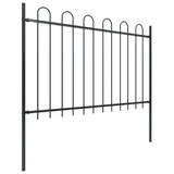 Vidaxl Garden Fence con top rotondo 3,4x1,2 m in acciaio nero