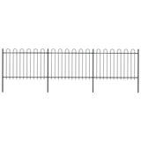 Vidaxl Garden Fence con top rotondo 5,1x1,2 m in acciaio nero