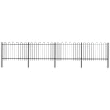 Vidaxl Garden Fence con top rotondo 6,8x1,2 m in acciaio nero