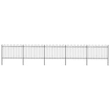 Vidaxl Garden Fence con top rotondo da 8,5x1,2 m in acciaio nero