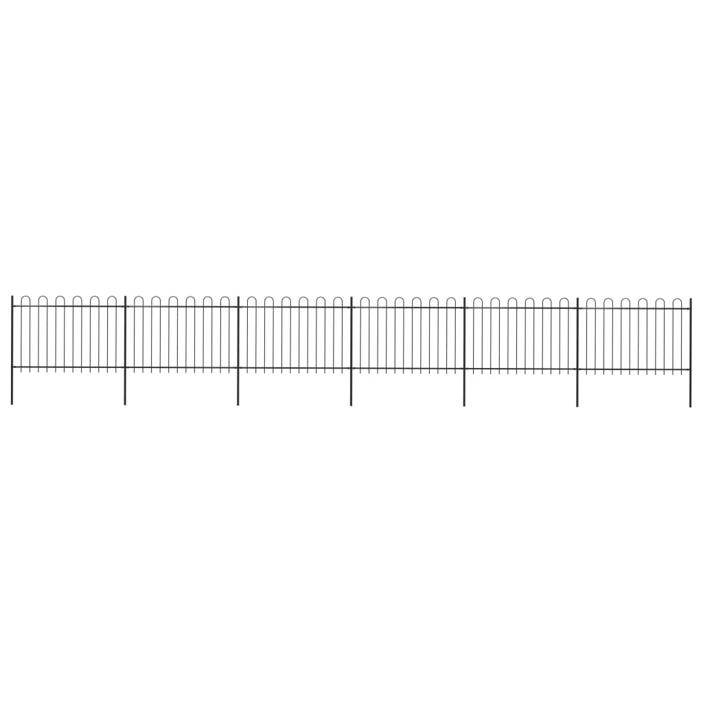 Vidaxl Garden Fence con top rotondo 10,2x1,2 m in acciaio nero