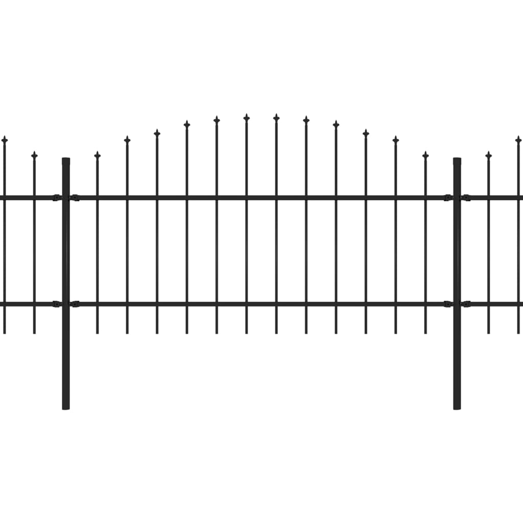 Vrtna ograja Vidaxl s Spears Top (1-1,25) x3,4 m jeklena črna