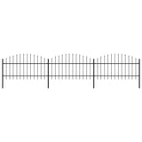 Vidaxl Garden Fence with Spears Top (1-1.25) x5,1 m in acciaio nero