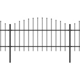 Vidaxl Havehegn med spyd top (1-1,25) x5,1 m stål sort