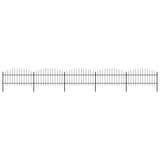 Vidaxl Garden Fence con Spears Top (1-1,25) x8,5 m in acciaio nero