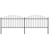 Vidaxl Garden Fence with Spears Top (1,25-1,5) x3,4 m en acier noir