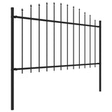 Vidaxl Garden Fence with Spears Top (1,25-1,5) x3,4 m en acier noir