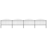 Vidaxl Garden Fence With Spears Top (1.25-1.5) x6.8 m de acero negro