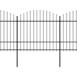 Clôture de jardin vidaxl avec haut de lance (1,5-1,75) x3,4 m en noire en noire