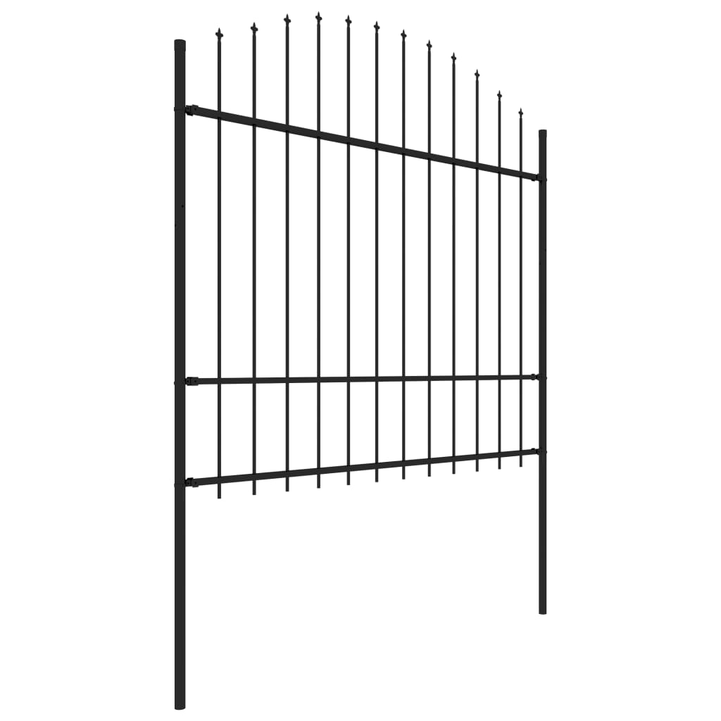 Vidaxl Garden Fence s vrcholem Spears (1,5-1,75) x3,4 m Steel Black