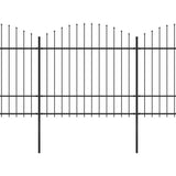 Vidaxl Havehegn med spyd top (1,5-1,75) x5,1 m stål sort