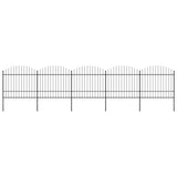 Vidaxl Garden Fence With Spears Top (1.5-1.75) x8.5 m de acero negro