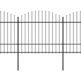 Vidaxl Havehegn med spyd top (1,5-1,75) x10,2 m stål sort