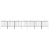 Vidaxl Garden Fence With Spears Top (1.5-1.75) X11.9 m de acero negro