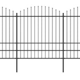 Vidaxl Garden Fence With Spears Top (1,75-2) x3,4 m stål svart